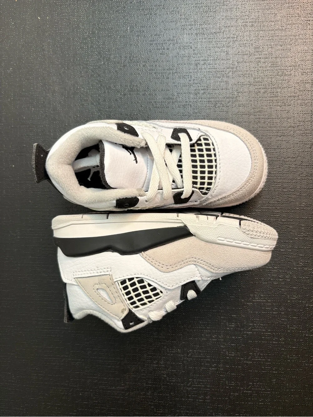 Nike Jordan 4 Retro (TD) 7C BQ7670 111 White Black Neutral Grey